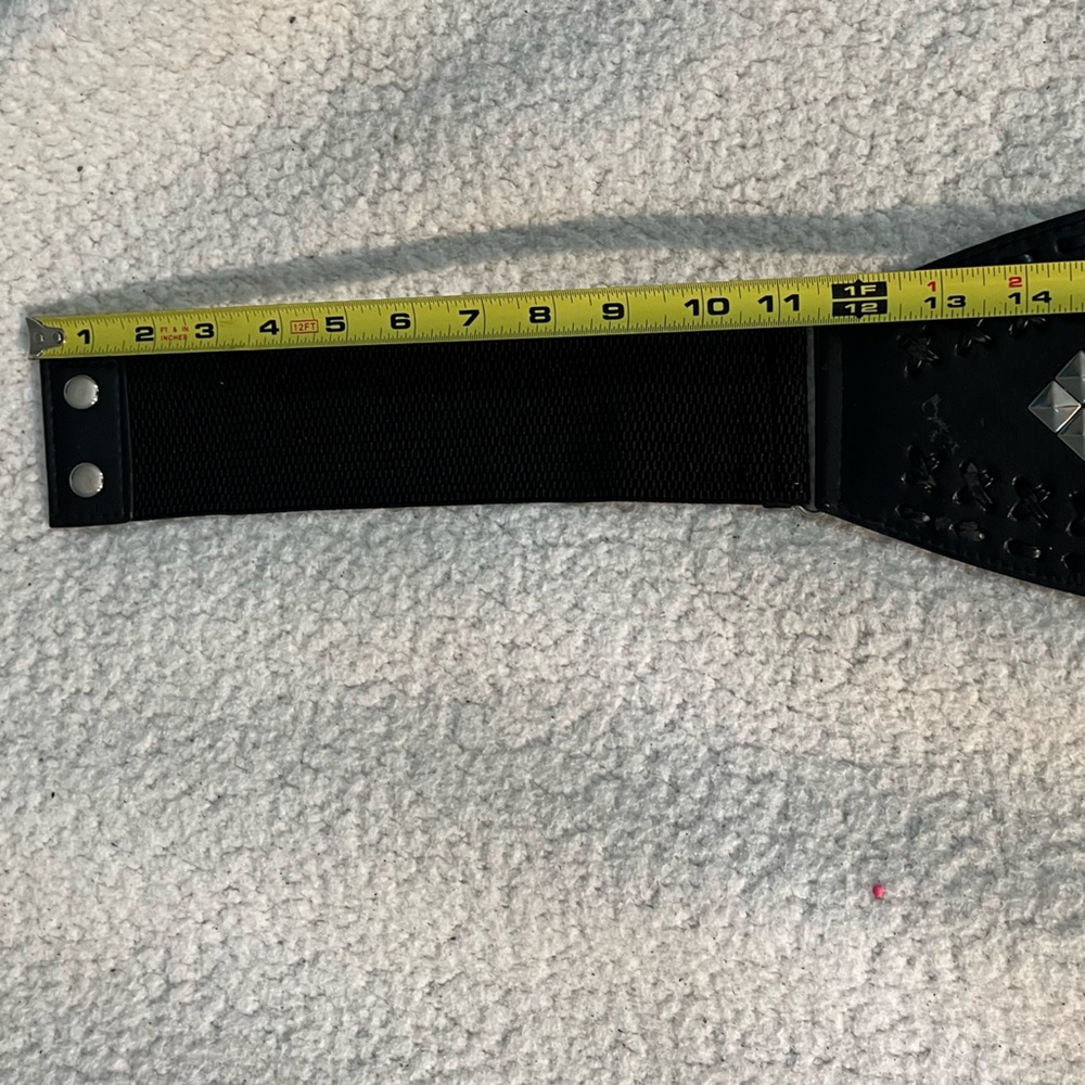Vintage Retro Stretch Black Studded Women's Belt - Picture 9 of 10